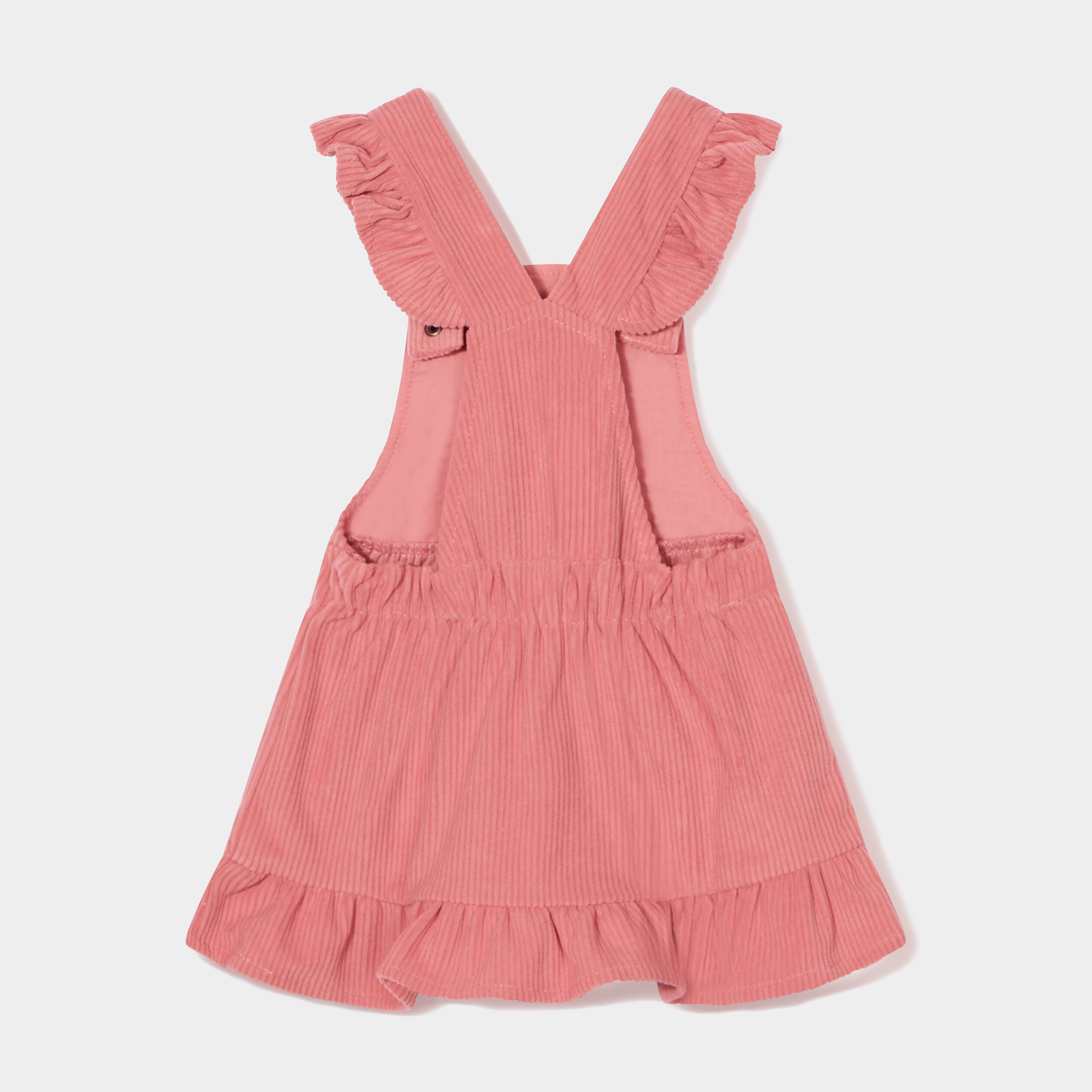 Robe velours évasée à volants Creeks vieux rose bébé fille | La Halle