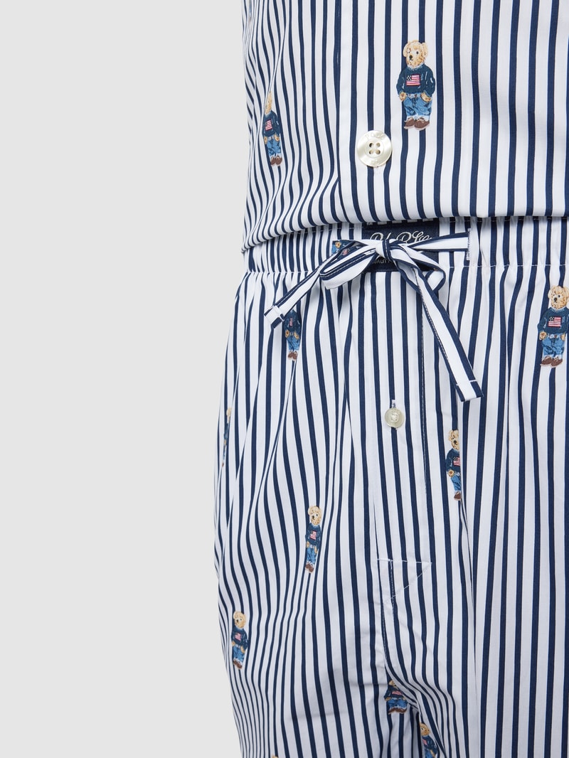 Pyjama mit Allover-Muster Modell 'BAE' in dunkelblau