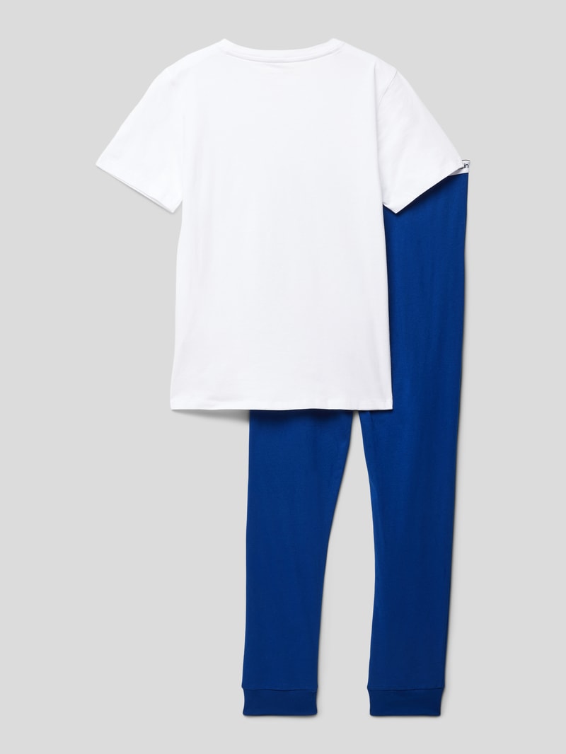 Pyjama mit Label-Details in blau