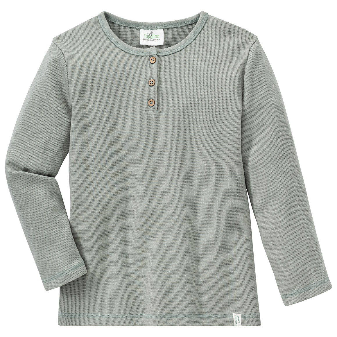 2 Kinder Langarmshirts aus Waffel-Piqué