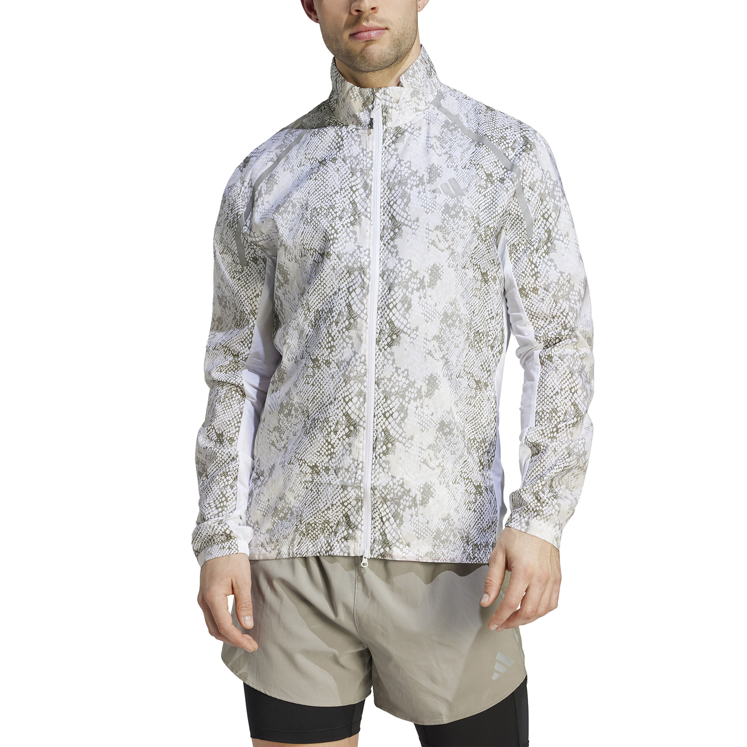 Marathon Laufjacke Herren - Weiß, Grau
