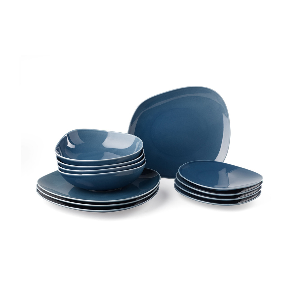 like. by Villeroy & Boch Set Starter Assiette 12pcs. Organic Turquoise service de vaisselle