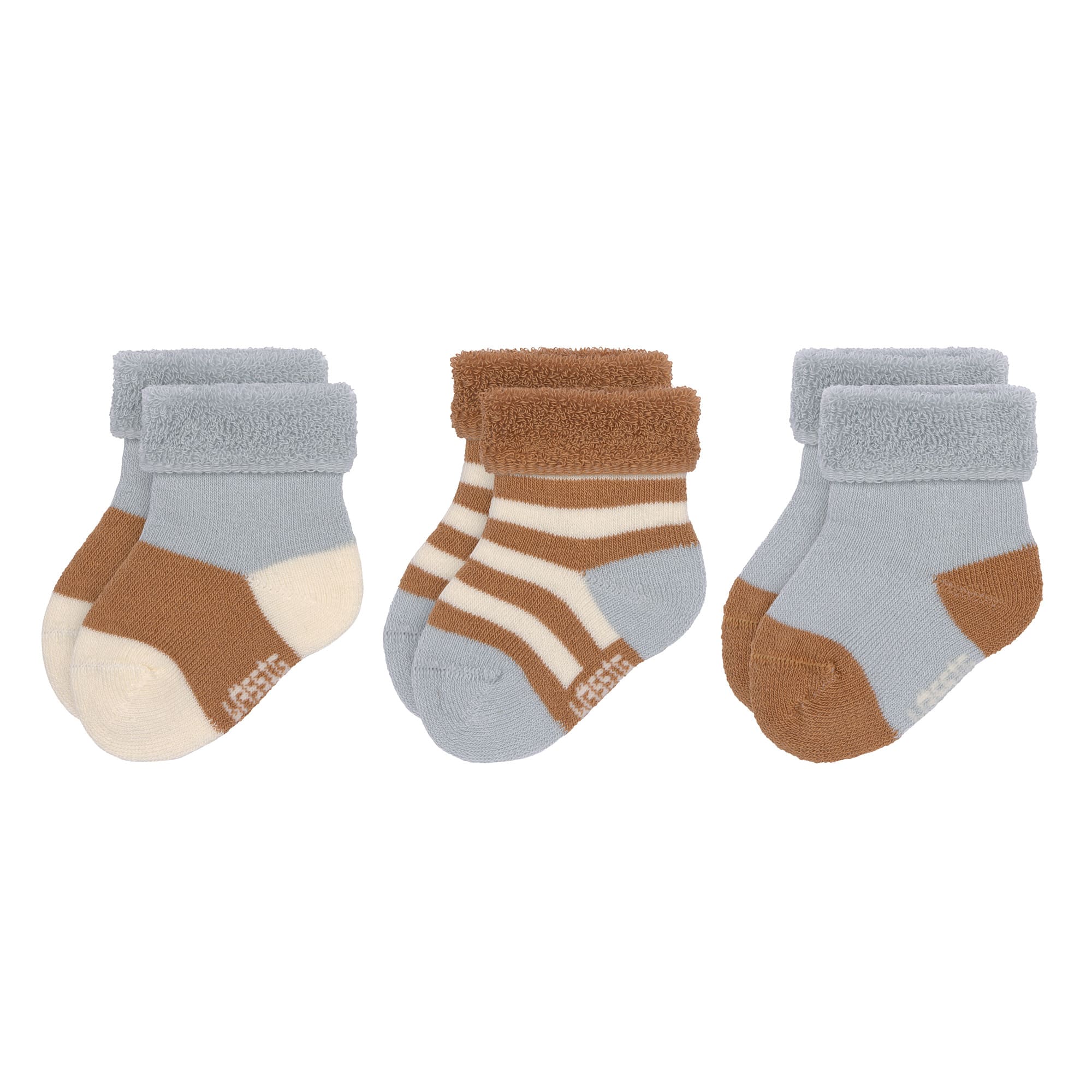 Frottee Socken Kinder (3er Set), Hellblau Karamell