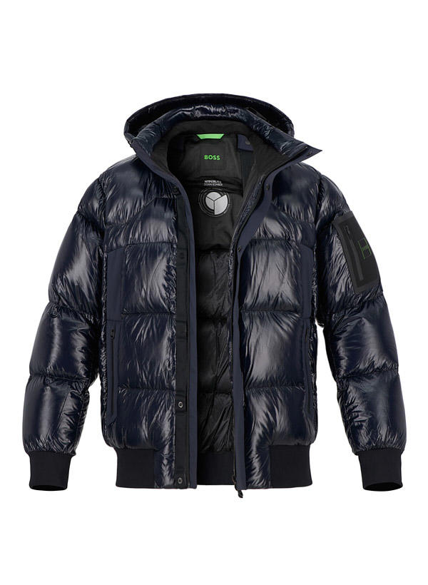 BOSS Green, Daunenjacke Ronnie, Mikrofaser wasserabweisend, dunkelblau