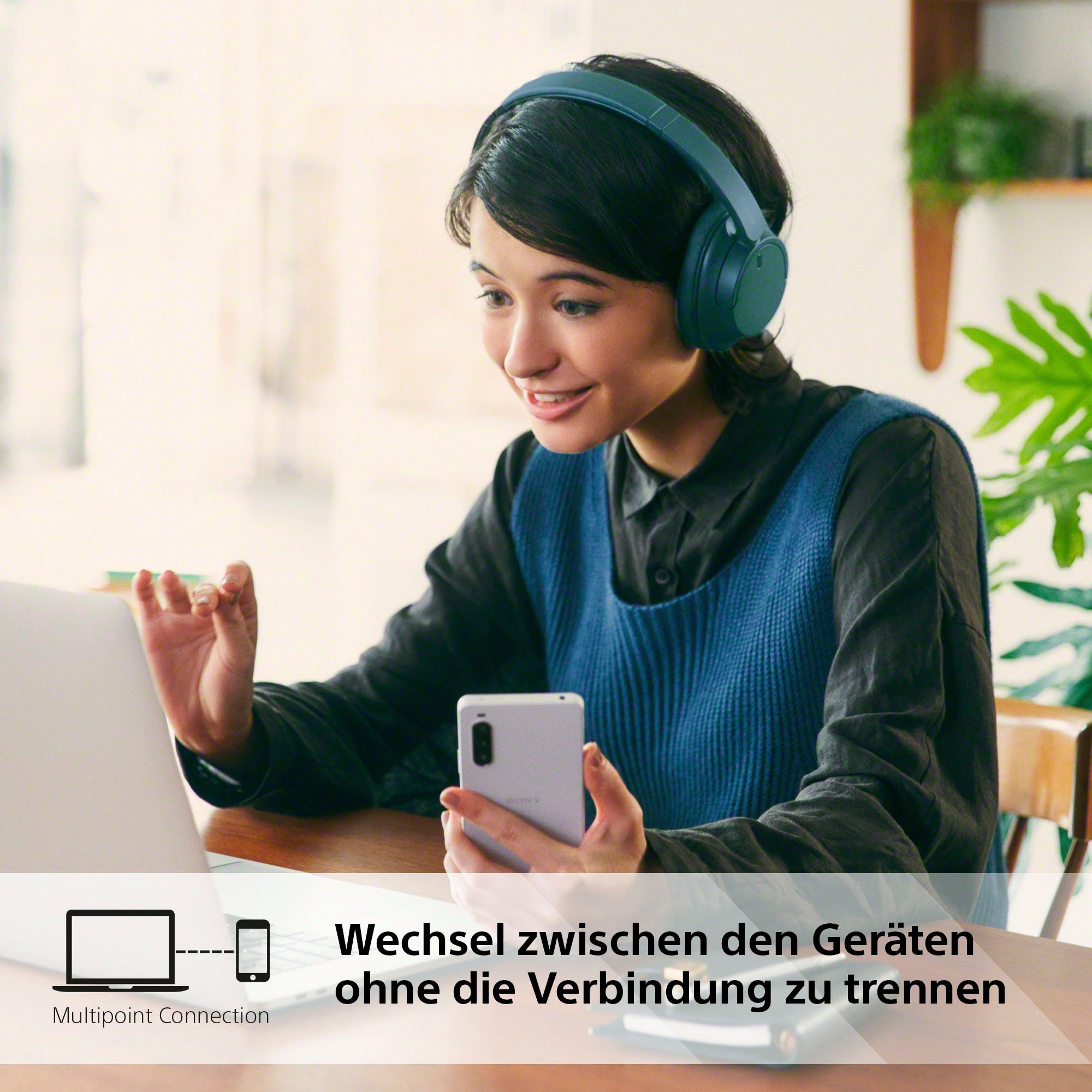 Sony WH-CH720N Over-Ear-Kopfhörer (Freisprechfunktion, LED Ladestandsanzeige, Multi-Point-Verbindung, Noise-Cancelling, Sprachsteuerung, integrierte Steuerung für Anrufe und Musik, Alexa, Google Assistant, Siri, Bluetooth)