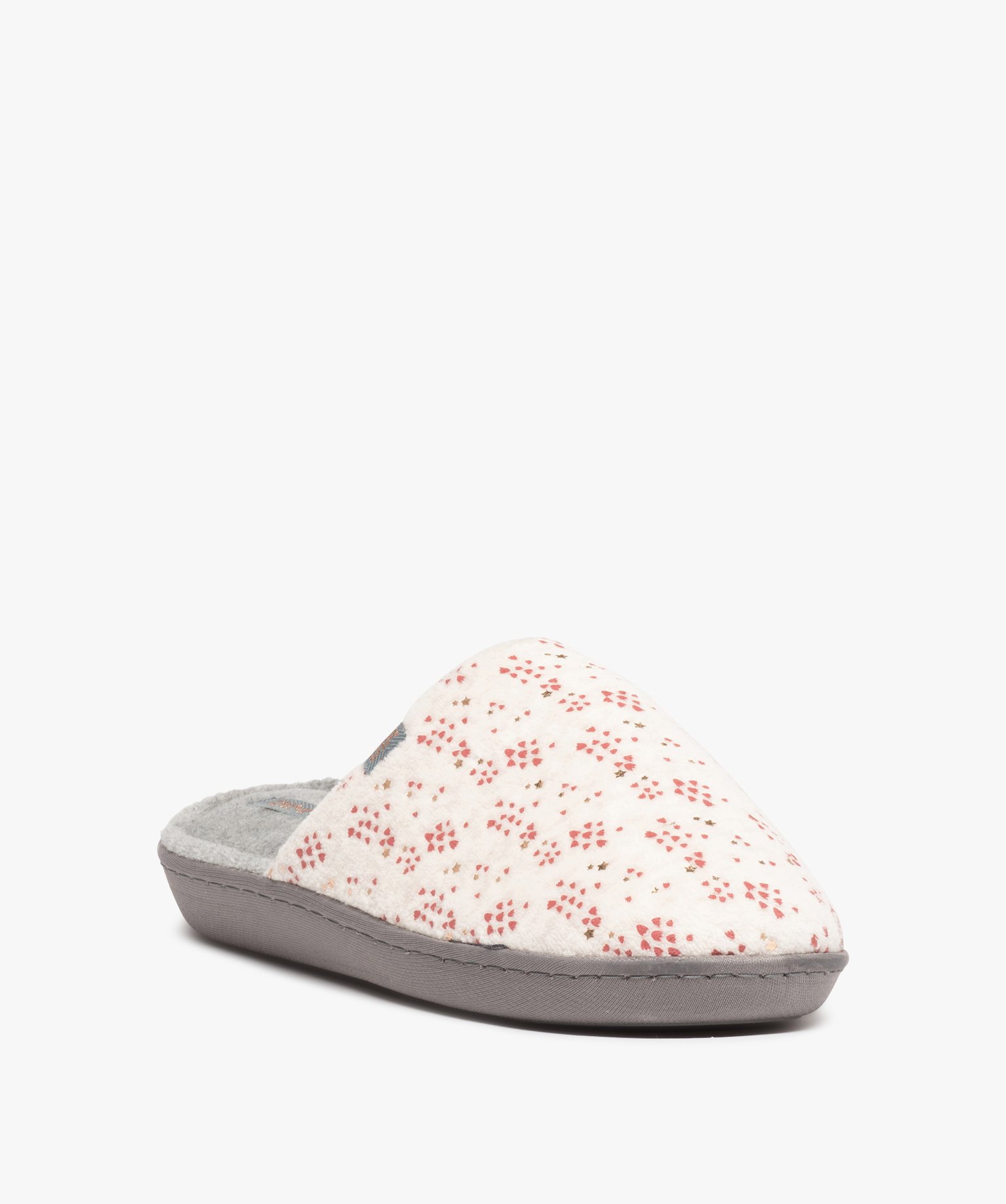 Chaussons femme mules plates en velours imprimé – Dim