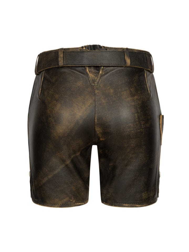 Nübler Lederhose Hotpants Zelda in Braun günstig kaufen