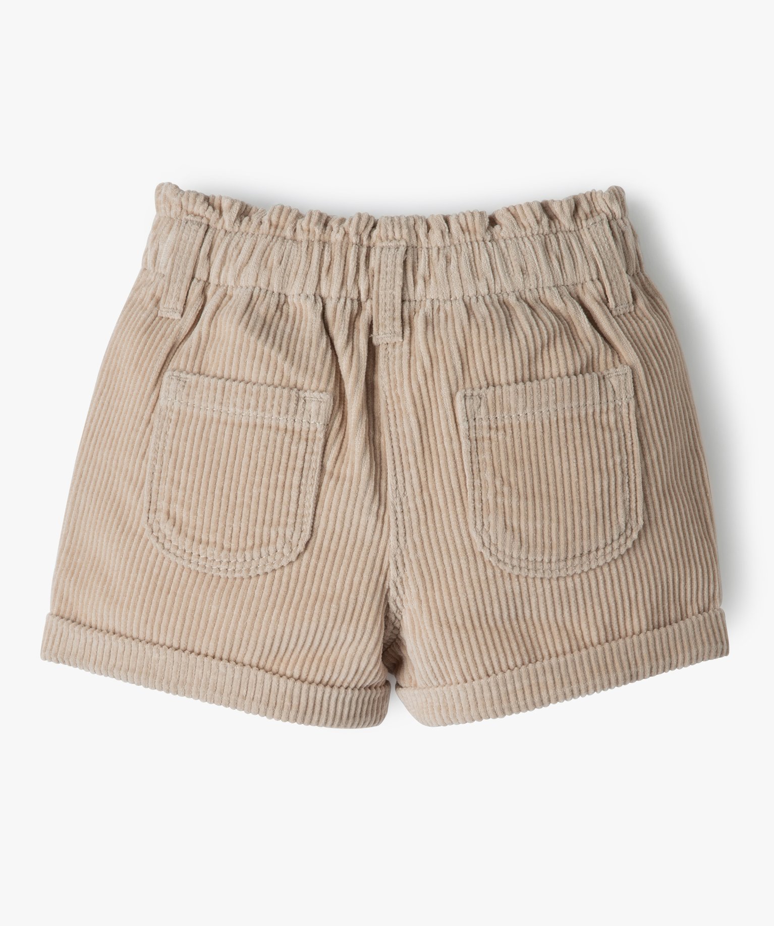Short bébé fille en velours grosses ctes beige clair | GEMO