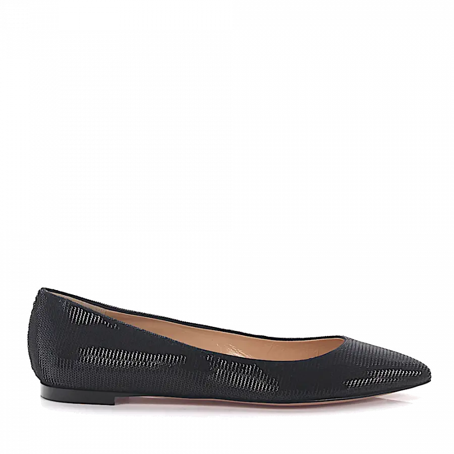 Gianvito Rossi - Ballerinas Klassisch Palladium Pailletten - schwarz