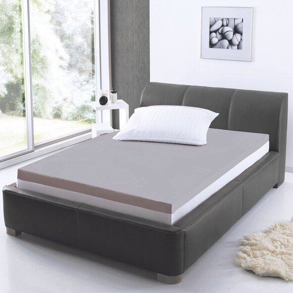 Supersoft Spannbetttuch für Topper, 140-160 x 200-220 cm, grau
