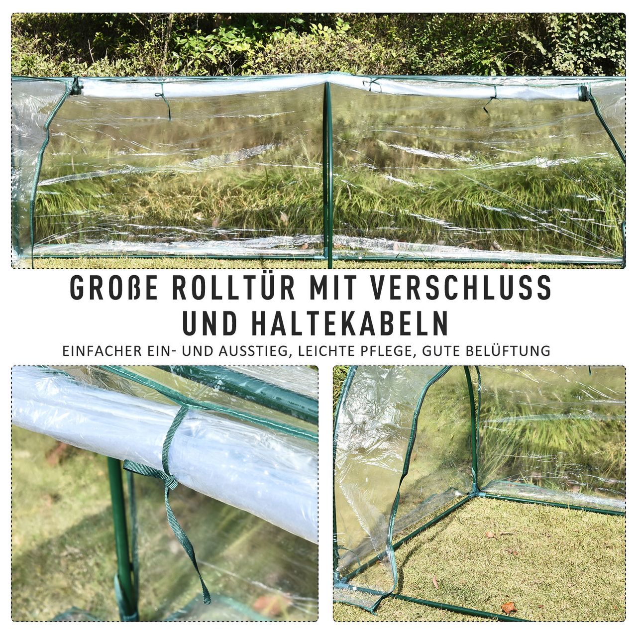 Outsunny Gewächshaus Treibhaus Frühbeet Tür Pflanzenhaus Pflanzenaufzucht PVC