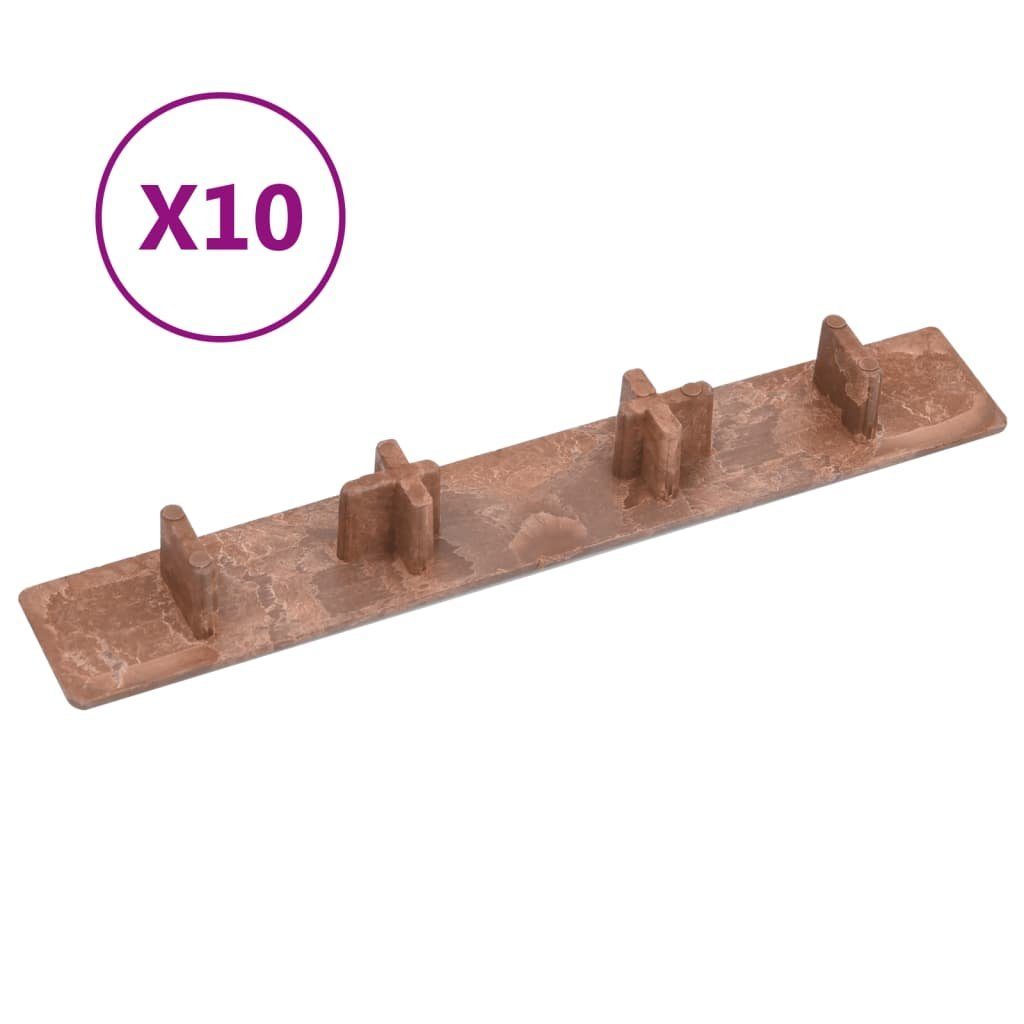 Teppichboden Endkappen für Terrassendielen 10 Stk. Braun Kunststoff, vidaXL