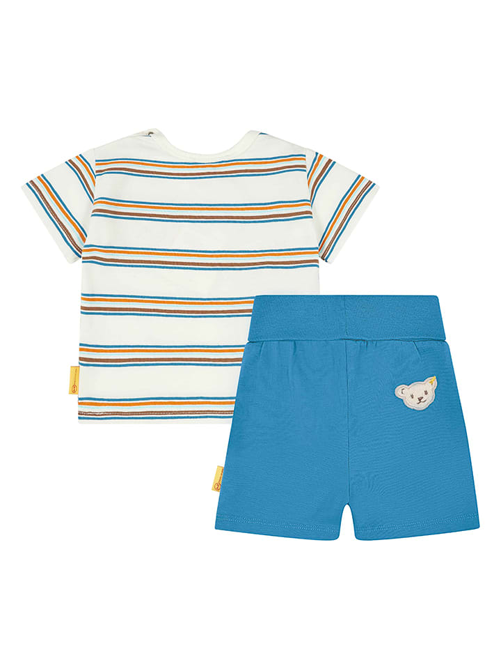 Steiff 2tlg. Outfit in Blau/ Creme/ Bunt günstig kaufen