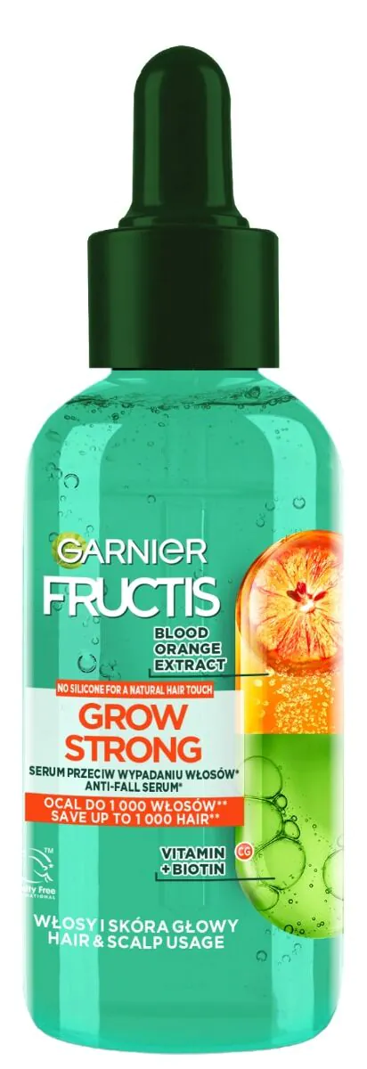 „Fructis“ plaukų slinkimo ir galvos odos serumas „Grow Strong Orange“