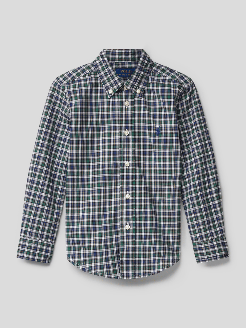Hemd mit Label-Stitching in marineblau