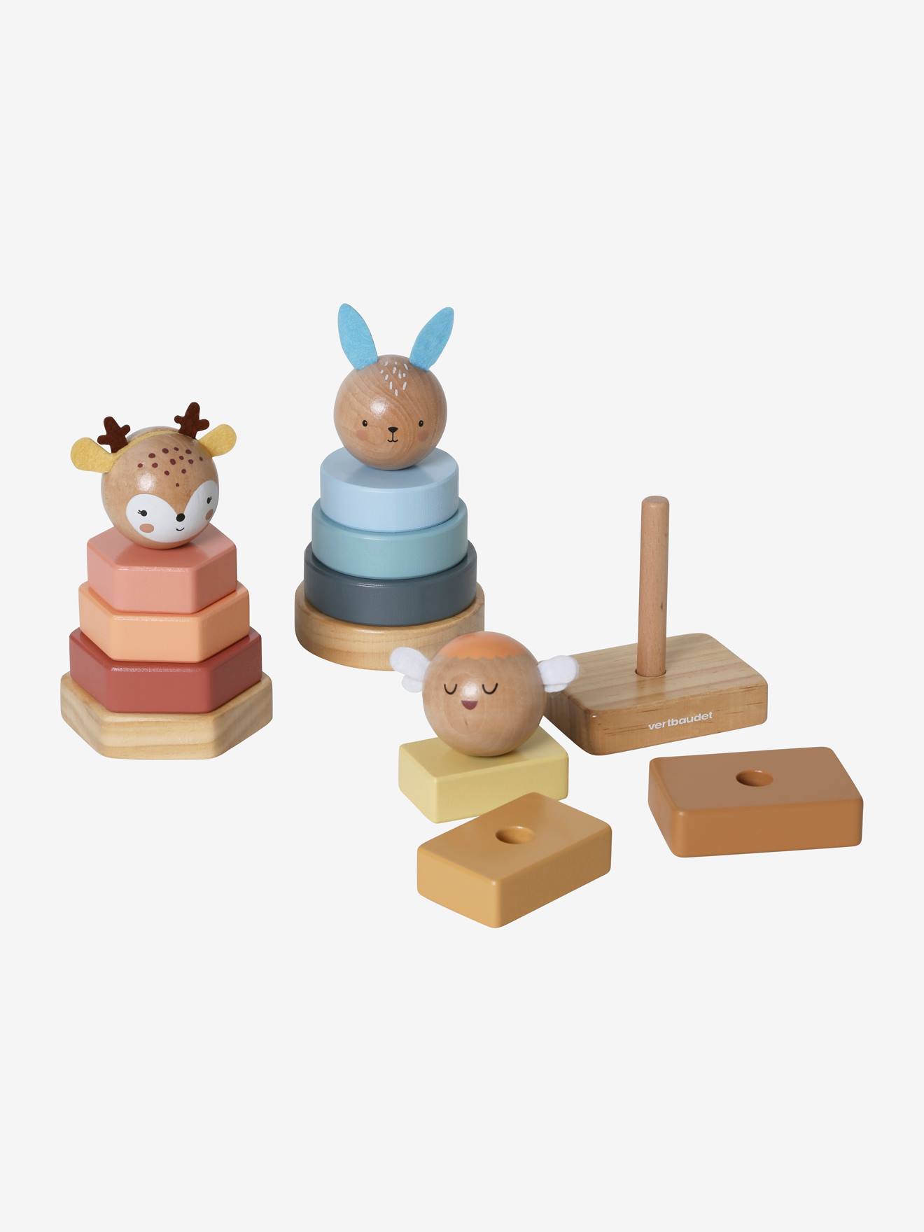 Trio de tours à empiler LES AMIS DE LA FORÊT en bois FSC® bois