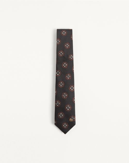Valentie Jacquard Silkeslips med Geometrisk Mønster