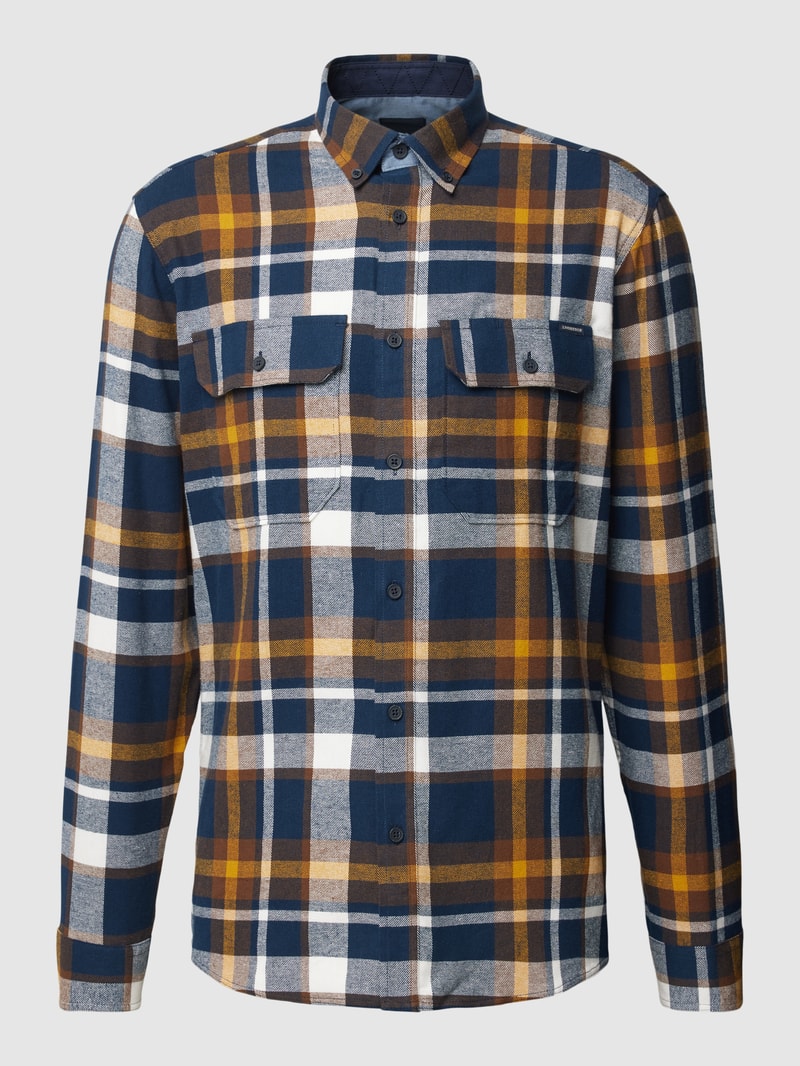 Freizeithemd mit Button-Down-Kragen in hellbraun