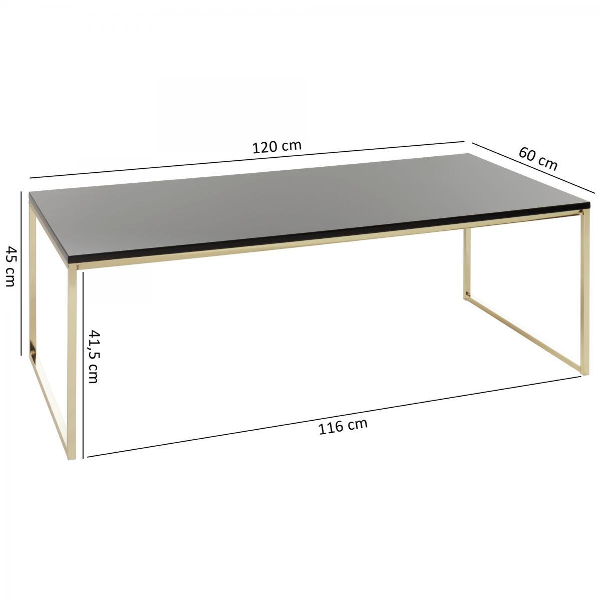 Wohnling Couchtisch RIVA 120x45x60 cm Schwarz/Gold