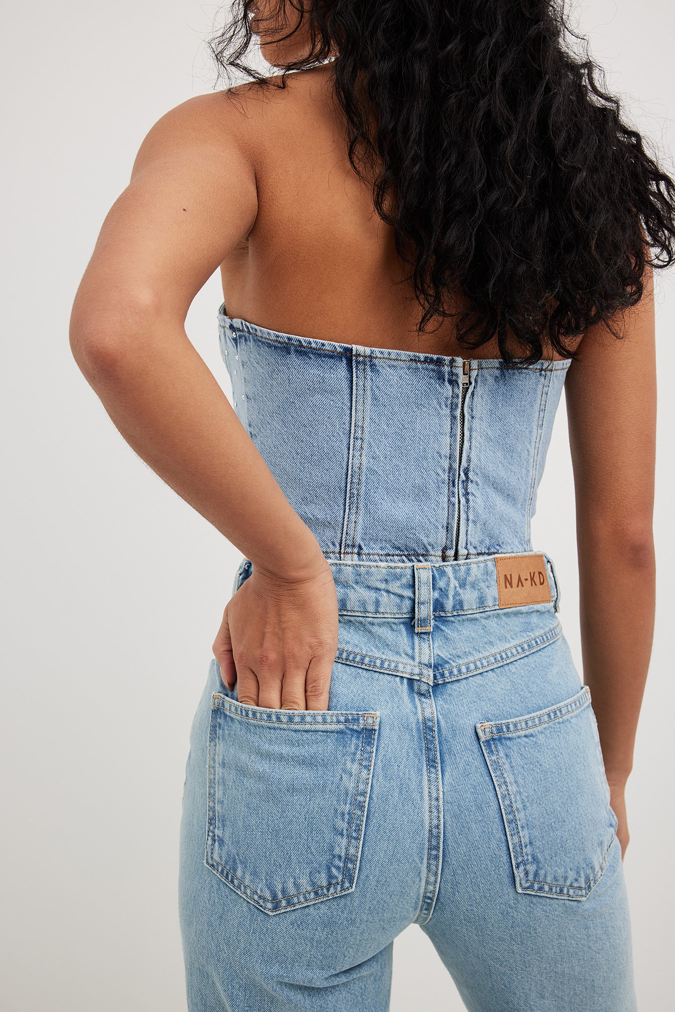 Verziertes Denim-Korsett