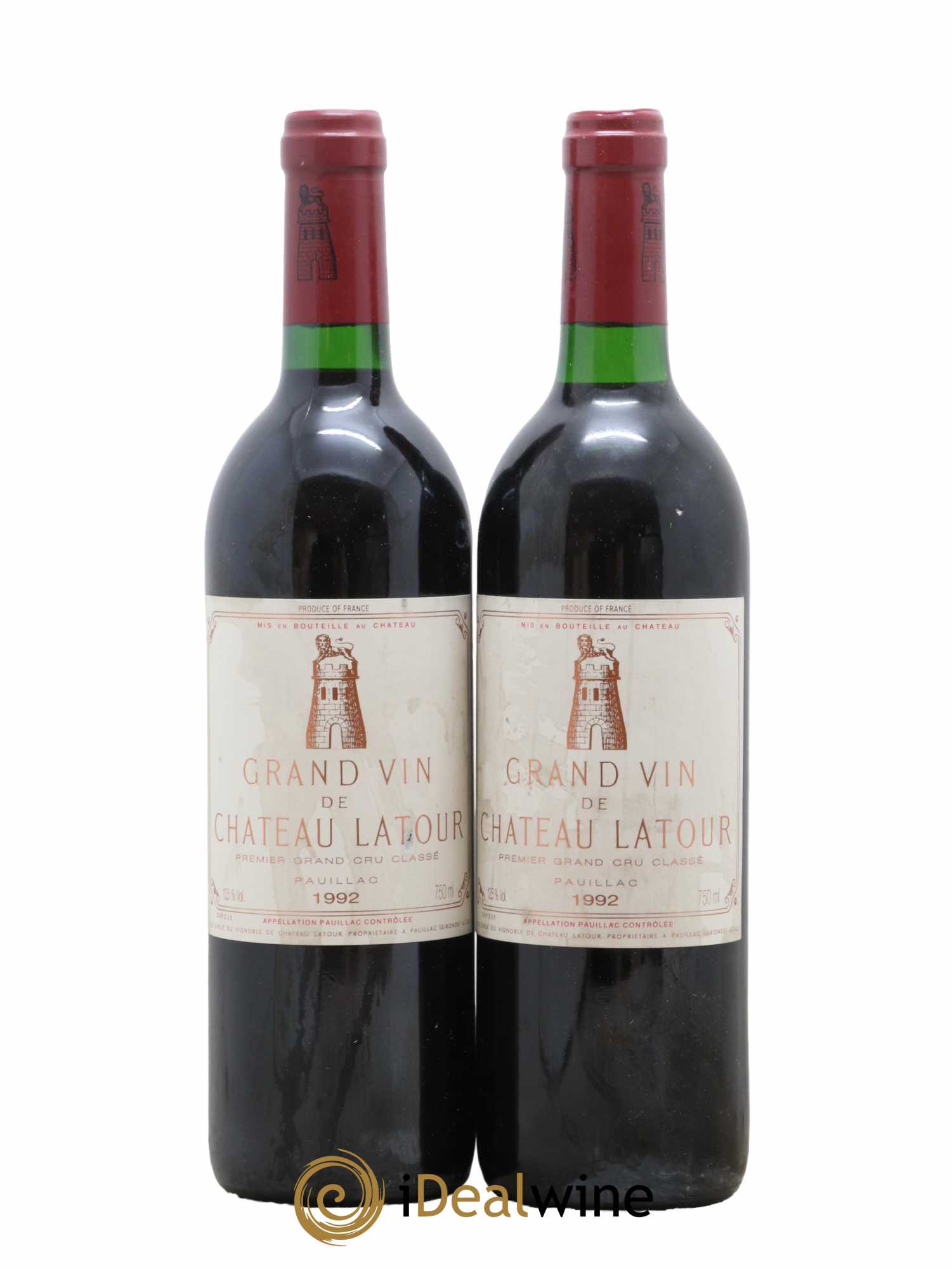 Château Latour 1er Grand Cru Classé  1992 - Lot de 2 Bouteilles