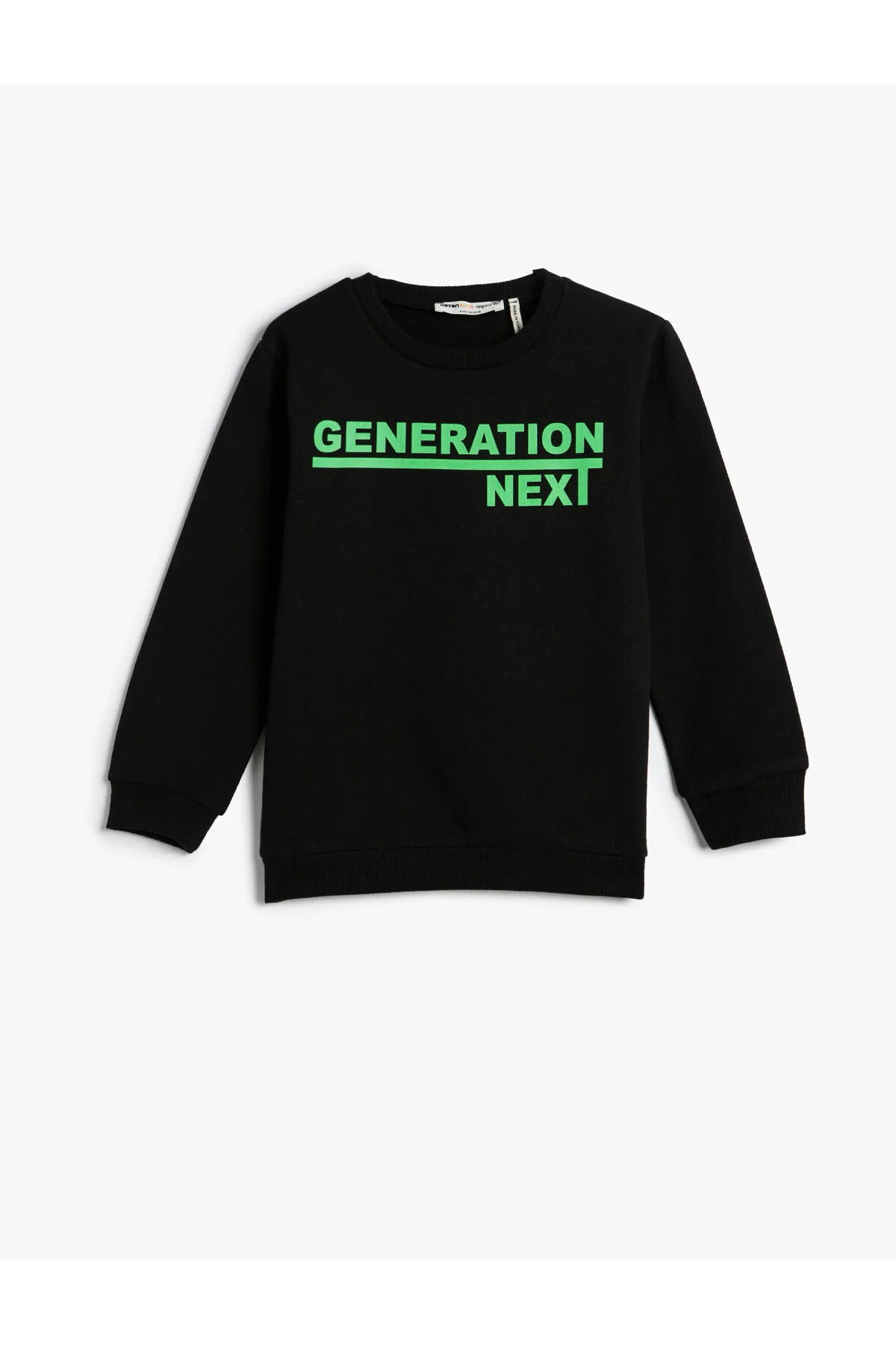 Koton  Sweatshirt mit langen Ärmeln, bedruckt, Rundhalsausschnitt aus Baumwolle