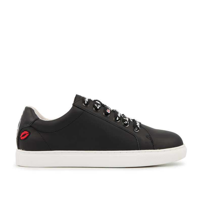 Baskets en cuir Simone in love lacets noir