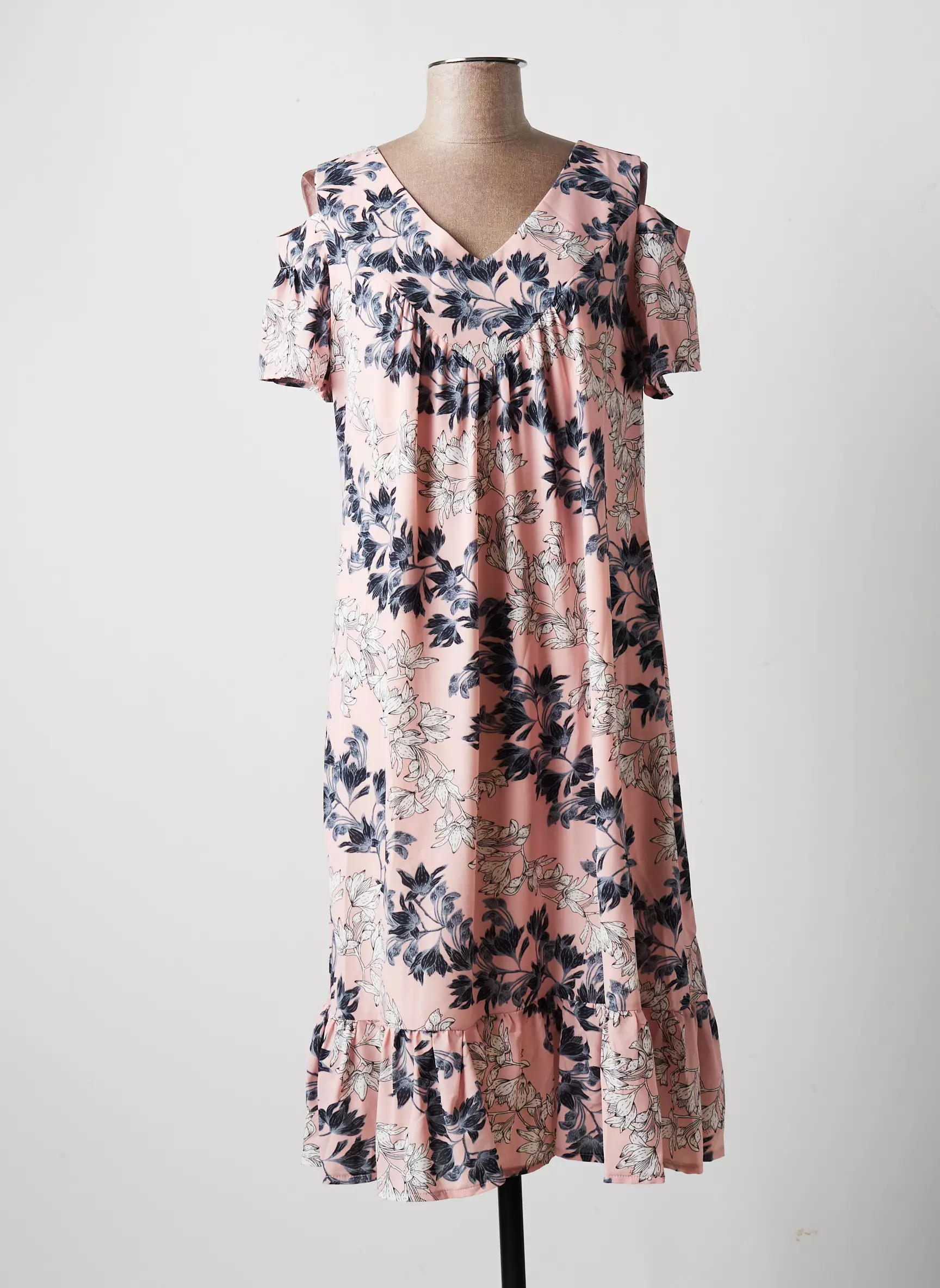 Multiples Robes Mi Longues Femme couleur rose
