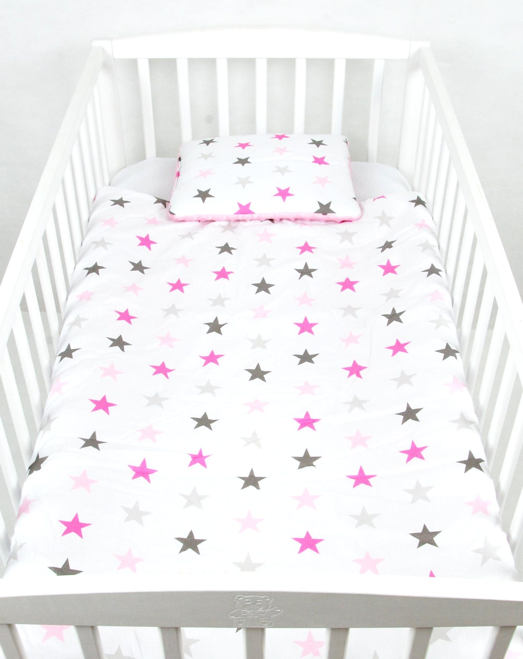 Babydecke BABYLUX Babydecke Krabbeldecke MINKY Kuscheldecke 75x100 cm+KISSEN, BabyLux, 21K. Rosa + Sterne