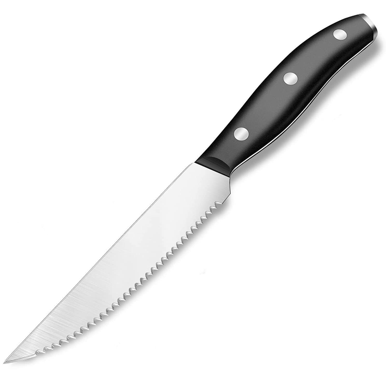 Coisini Steakmesser Edelstahl Pizzamesser Steakbesteck Set Fein Gezahnte (2 Stück)