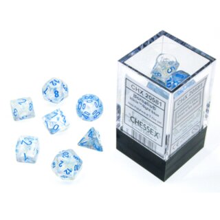 Borealis Mini-Polyhedral Icicle/light blue Luminary Würfel (7)