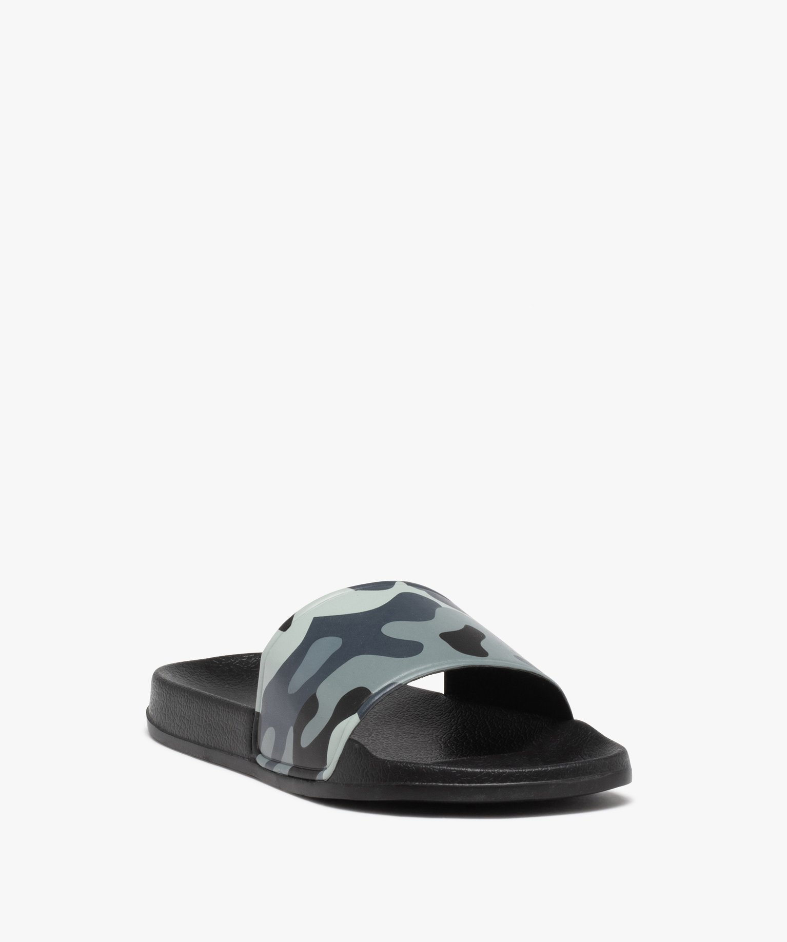 Mules de piscine Garçon bandeau imprimé camouflage gris | GEMO