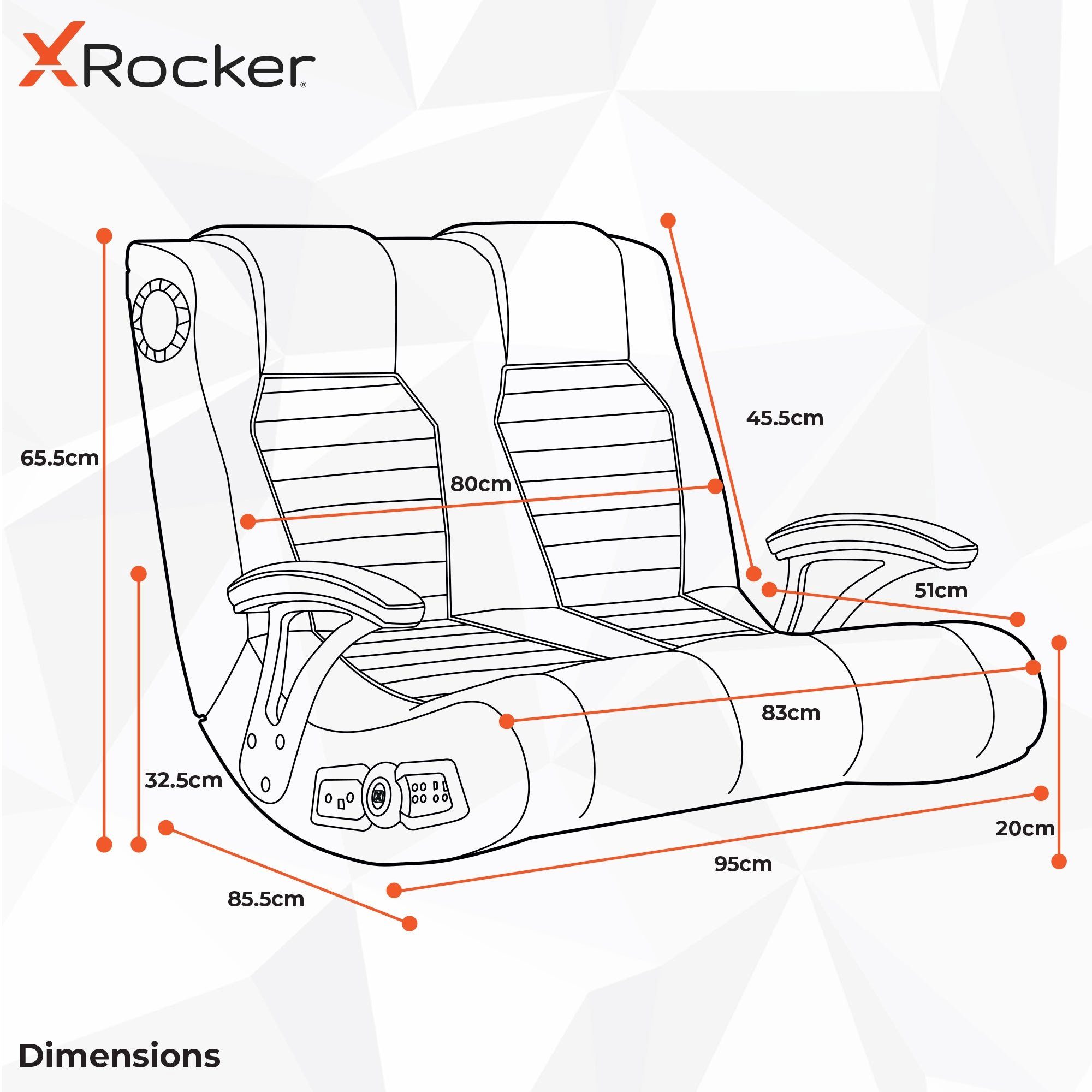 X Rocker Kindersessel Nintendo Super Mario Dual Floor Rocker Bodensessel mit 2.1 Soundsystem, für Kinder