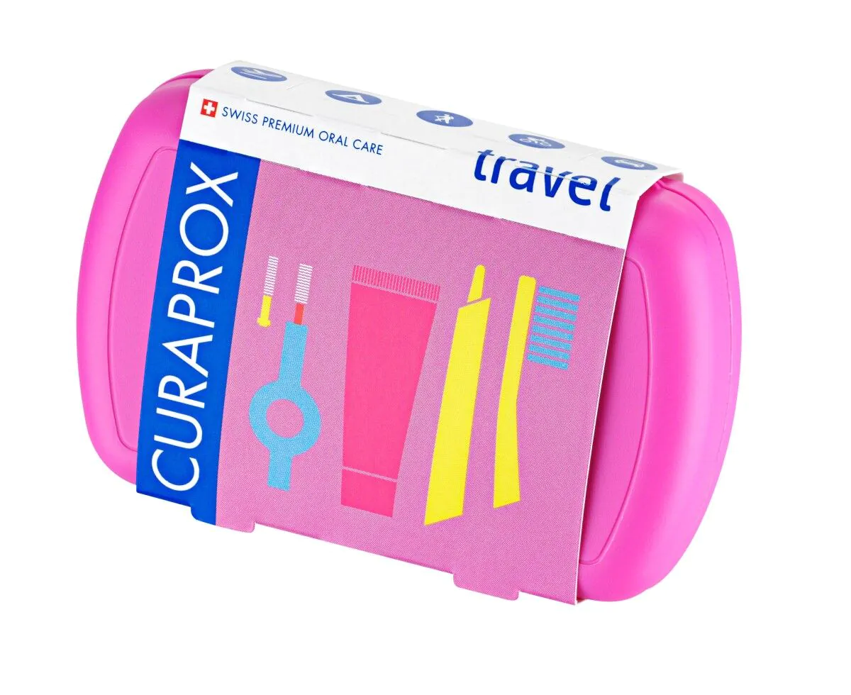 Σετ ταξιδιού Curaprox - ροζ σετ