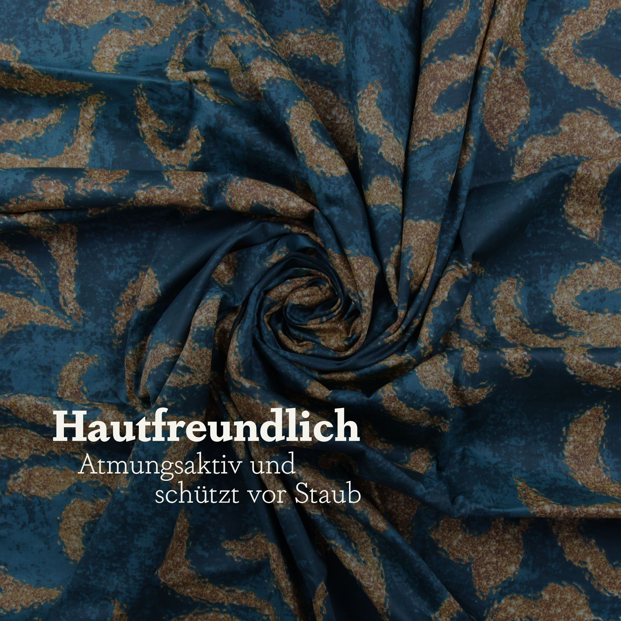 Bettwäsche 2tlg. Bettbezug + Kissenbezug - Floral / Ornament, Bestlivings, Satin Baumwolle, 100% Baumwolle, verd. Reißverschluss, Satin Qualität - Bettdeckenbezug