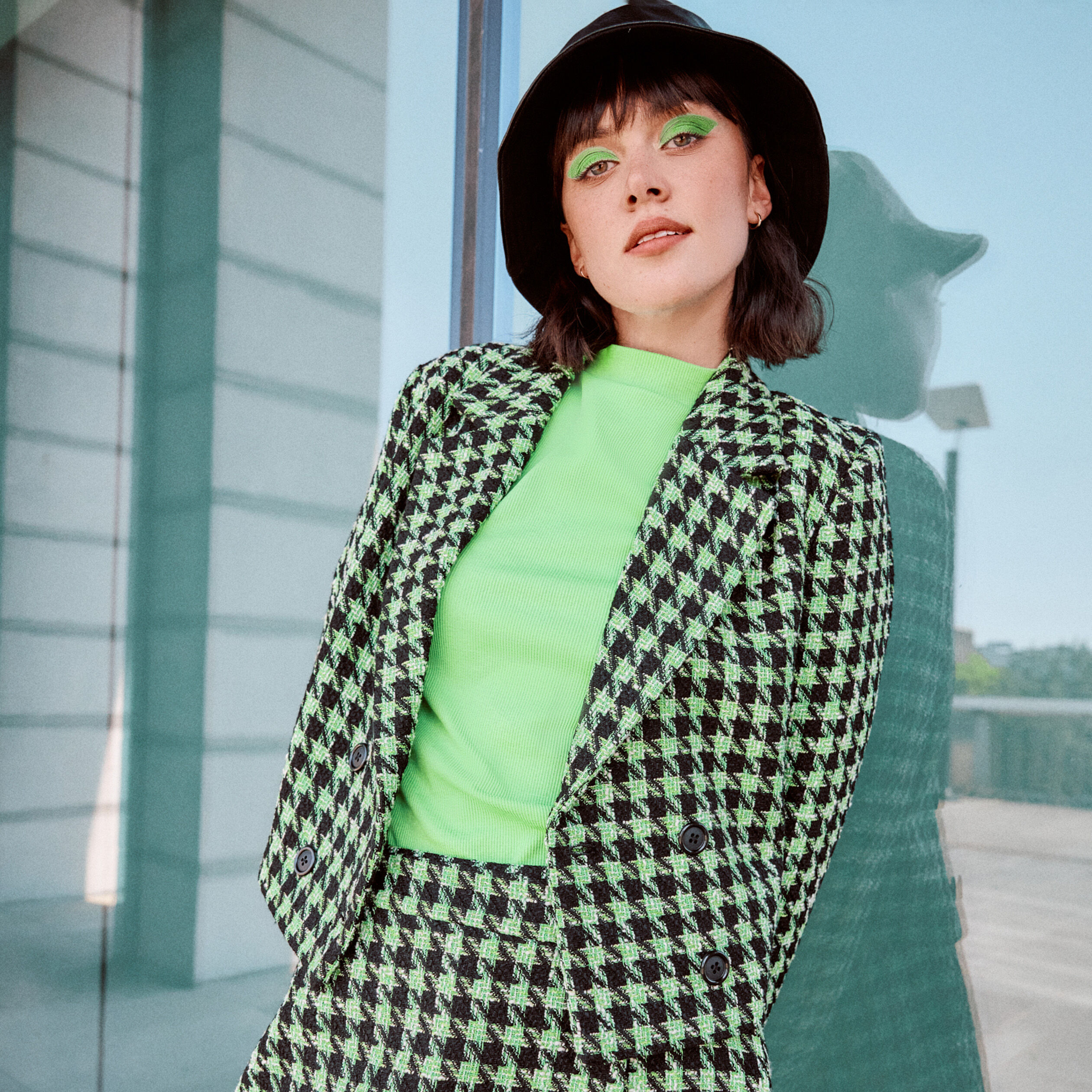 Veste droite avec boutons noir femme | Cache Cache