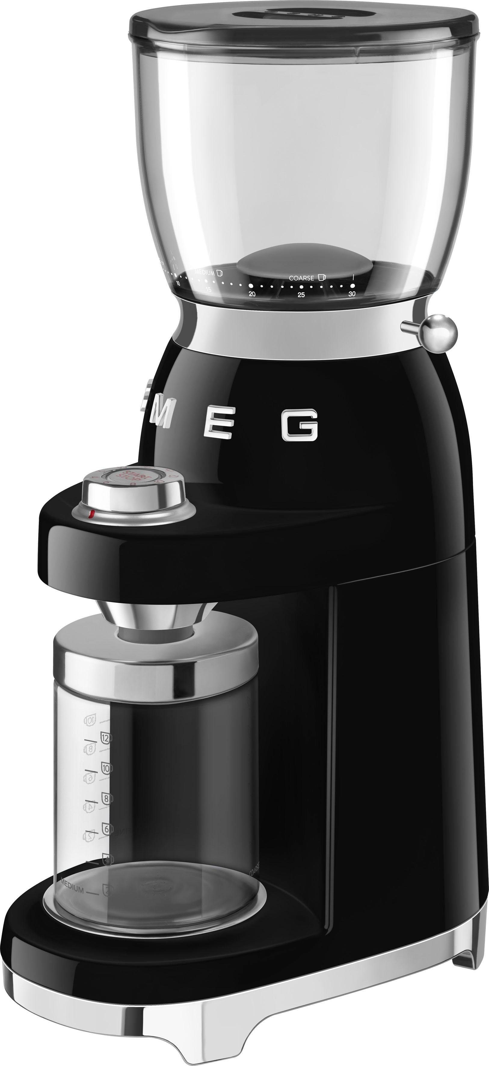 Smeg Kaffeemühle CGF01BLEU Schwarz, 150 W, Kegelmahlwerk, 350 g Bohnenbehälter