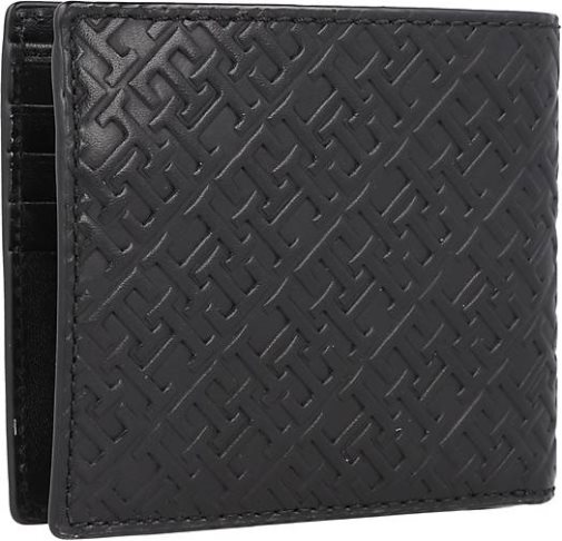 TOMMY HILFIGER TH Monogram Leather Geldbörse Leder 11 cm