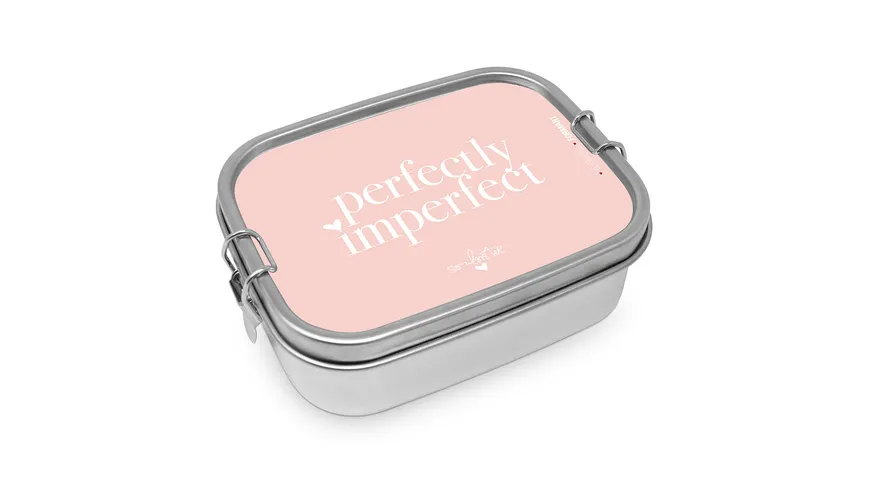 Design@Home Edelstahl Lunchbox Perfectly Imperfect rosa/ weiß