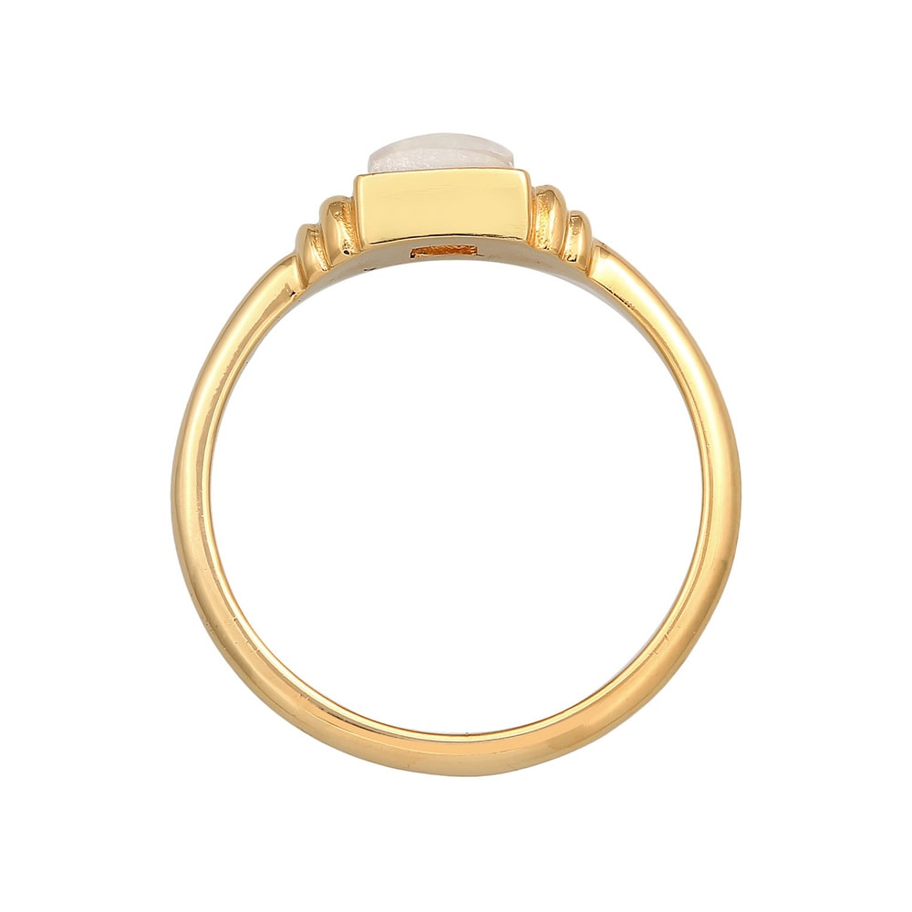 Elli PREMIUM Elli PREMIUM Bague Femmes Carré Vintage avec Pierre de Lune en Argent Sterling 92 Bague