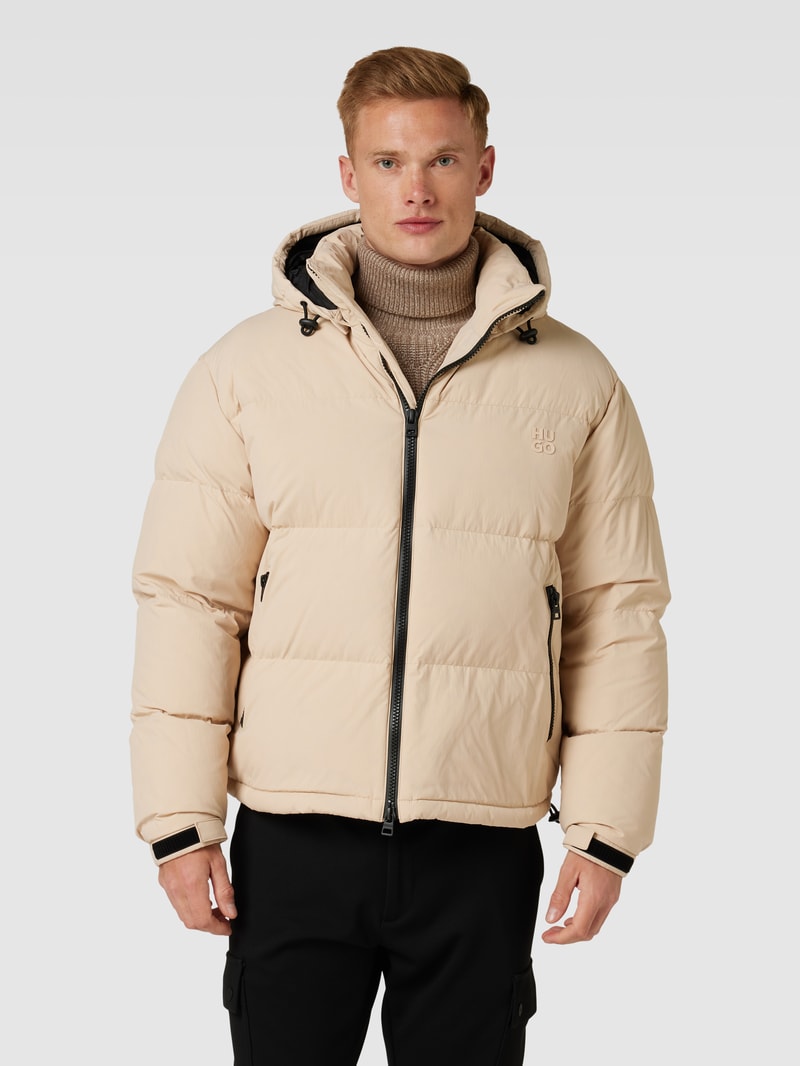 Daunenjacke mit Reißverschluss Modell 'BIRONTO' in beige