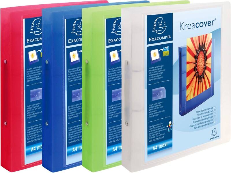 Exacompta Ringbuch Polypropylen DIN A4  2 Ringe 30 mm Farbig sortiert 12 Stück