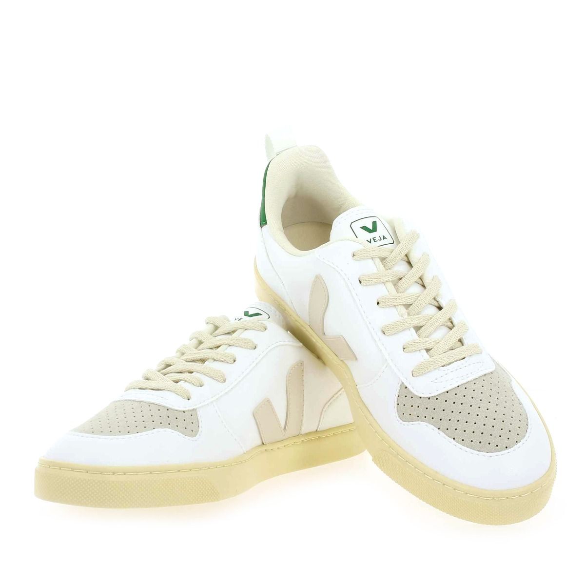 Veja  SMALL V-10 LACE - blanc vert