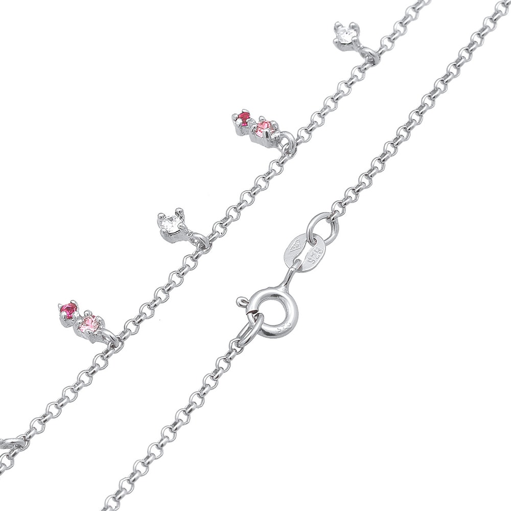 Elli Elli Collier Femmes pendentif étincelant avec cristal Pink Rose en argent sterlin collier