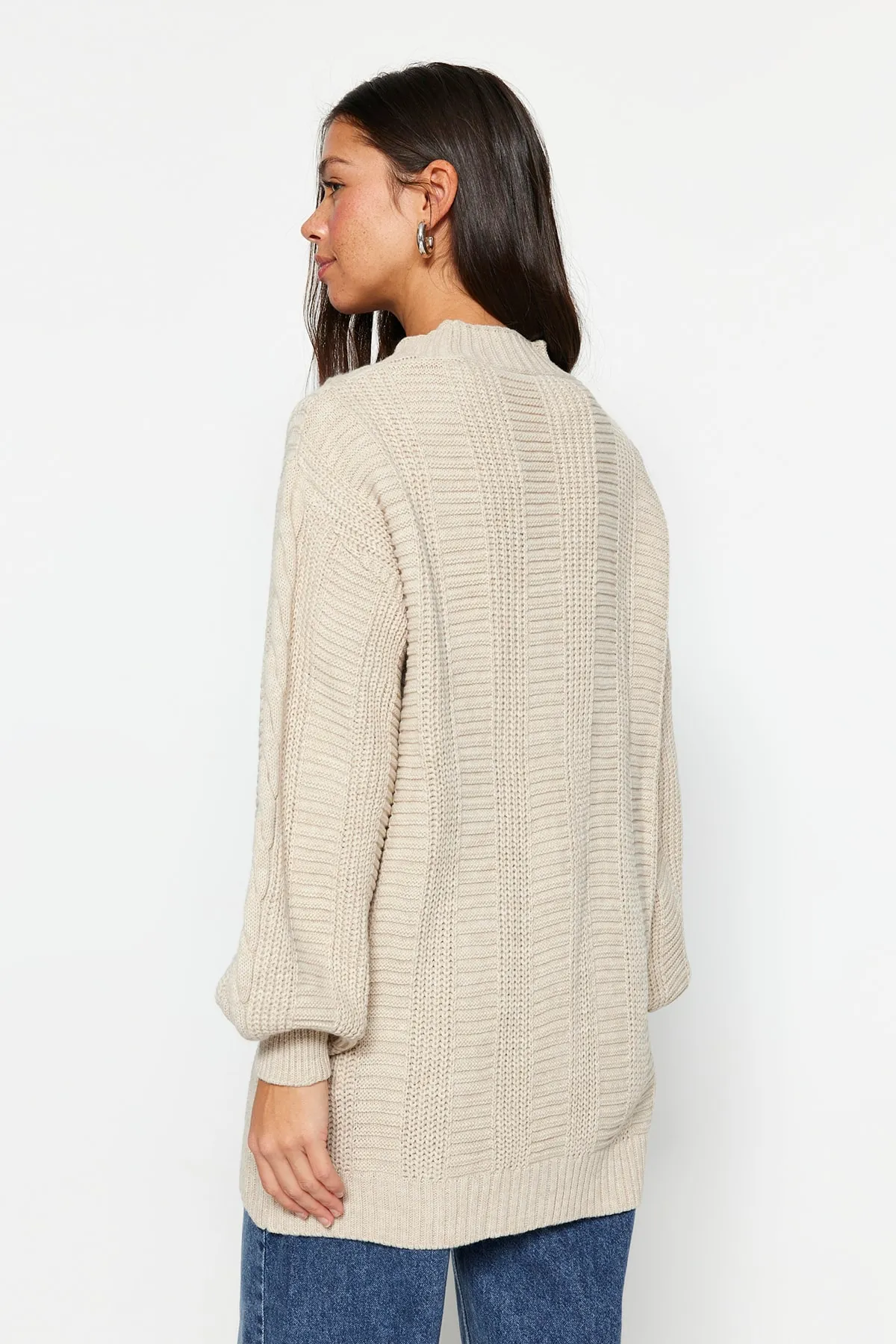 Trendyol Modest  Stone Hair Geflochtene Strickjacke mit lockerem Schnitt TCTAW22TH0002