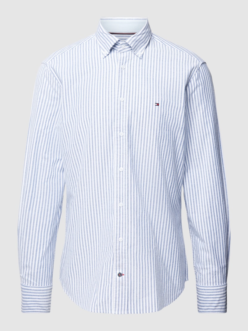 Regular Fit Business-Hemd mit Button-Down-Kragen in royalblau