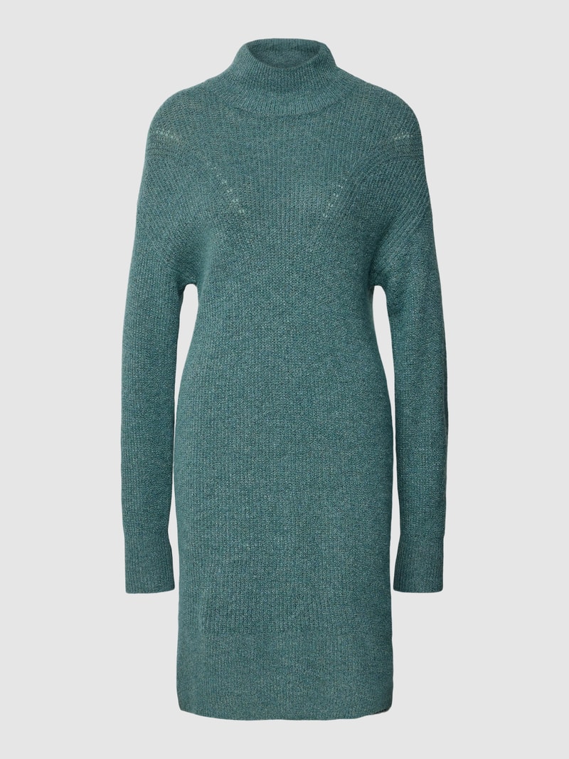 Knielanges Strickkleid mit Turtleneck in schilf