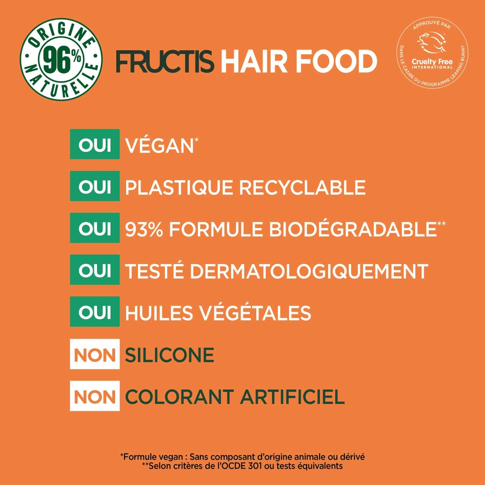 garnier Fructis Hair Food Shampooing réparateur vegan à la papaye