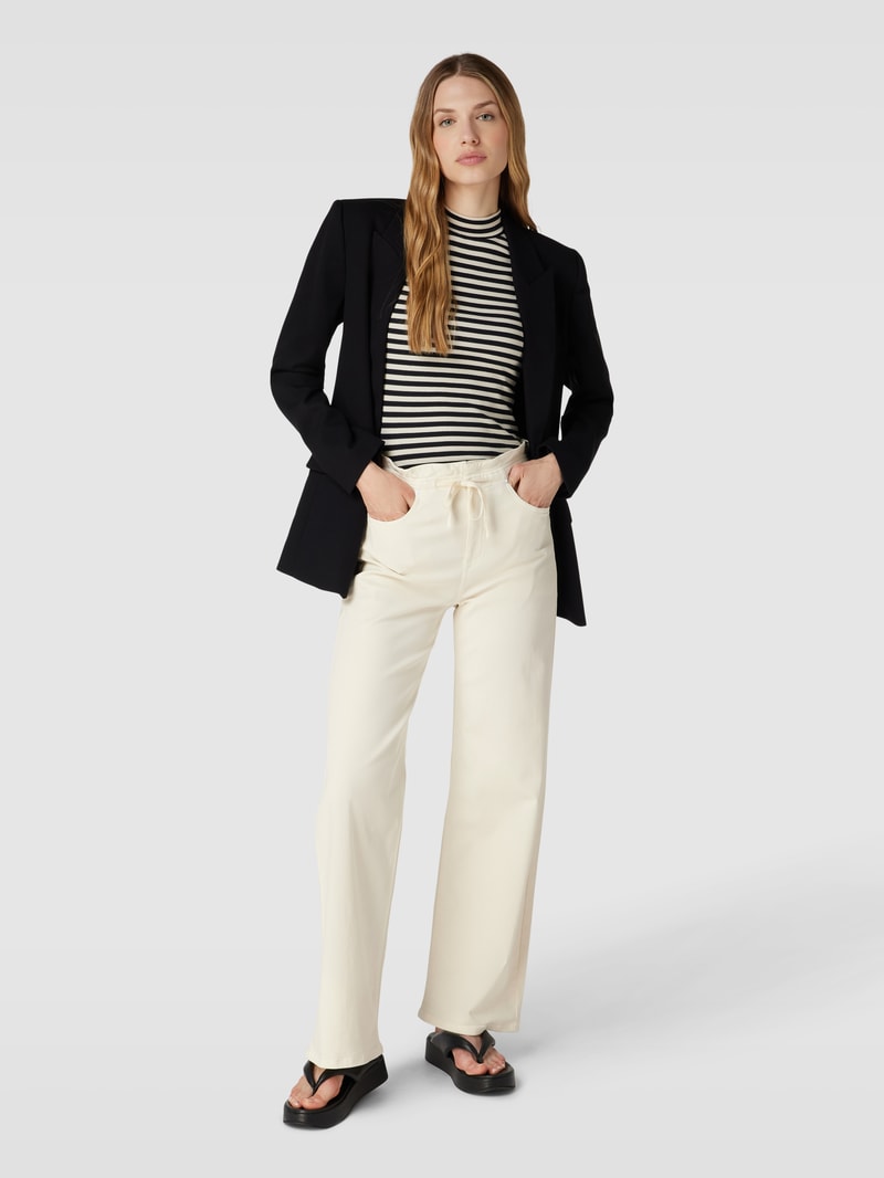 Jeans mit gerafftem Bund in ecru