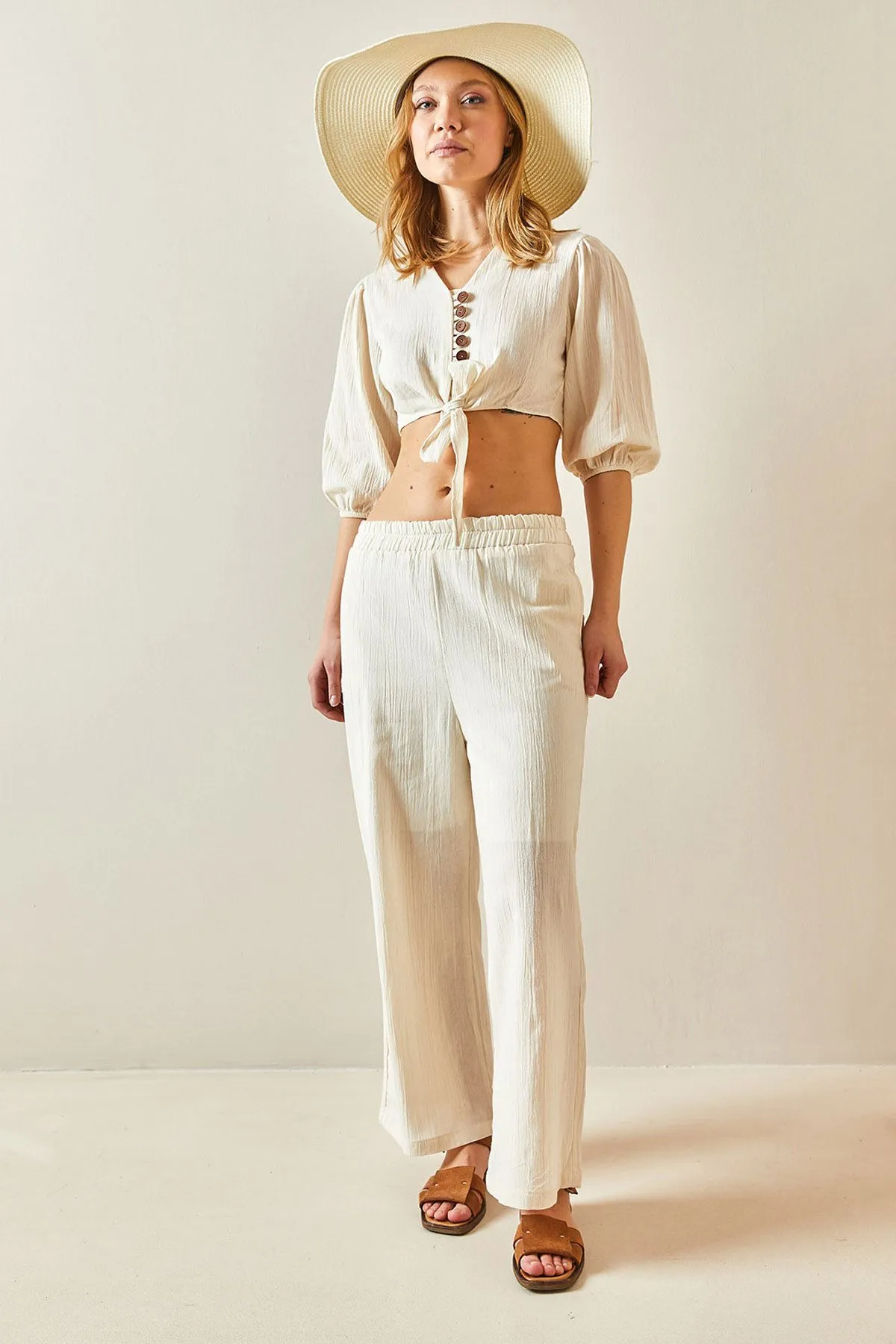 XHAN  Zweiteiler - Ecru - Regular Fit